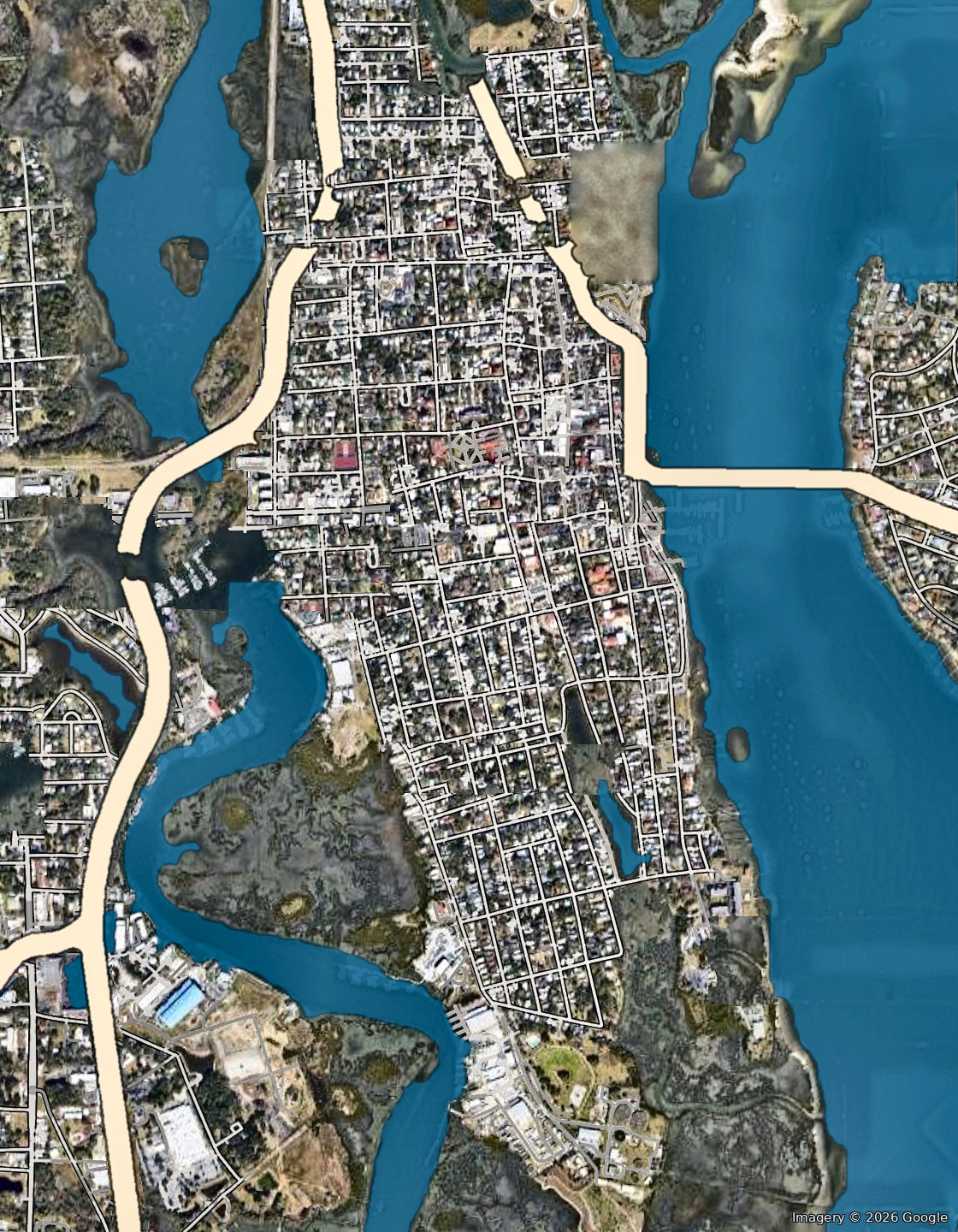 Hand-drawn map of the St. Augustine historic district